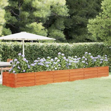 vidaXL Plantenbak verhoogd 480x80x45 cm cortenstaal roestig, Verzenden, Nieuw