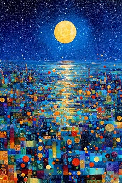 Felix van Horst - Moonrise (XXL), Antiek en Kunst, Kunst | Schilderijen | Modern