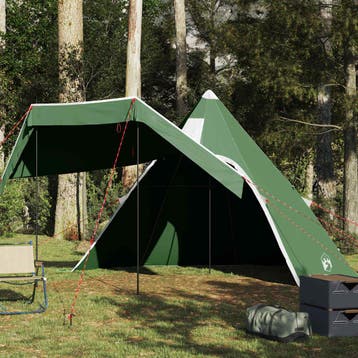 vidaXL Tipitent 5-persoons waterdicht groen, Caravans en Kamperen, Tenten, Verzenden, Nieuw
