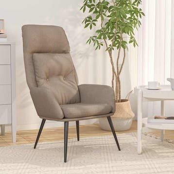 vidaXL Relaxstoel kunstsuède taupe, Verzenden