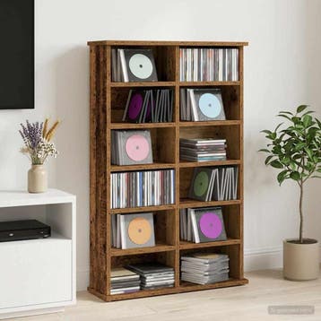 vidaXL CD Kast Oud hout 60 x 17 x 92 cm Bewerkt hout, Verzenden, Nieuw
