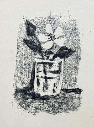 Pablo Picasso (1881-1973) - Fleurs dans un verre