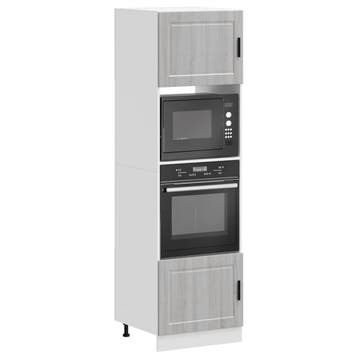 vidaXL Ovenkasten 2 st Porto bewerkt hout grijs sonoma, Verzenden, Nieuw