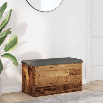 vidaXL Opbergbankje 82x42x45 cm bewerkt hout oud houtkleurig, Verzenden, Nieuw