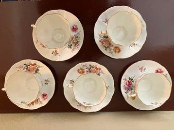 Royal Crown Derby - Tasse et soucoupe - Posies - Porcelaine