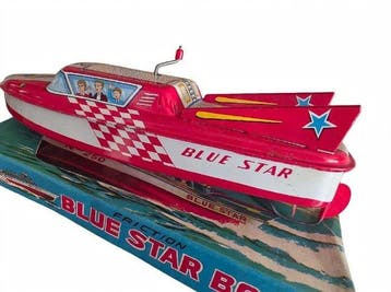Zeer Zeldzaam - ITO Japan 1950s Blue Star Boat N-250 -
