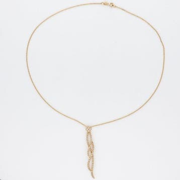 Ketting met hanger - 18 karaat Geel goud Diamant