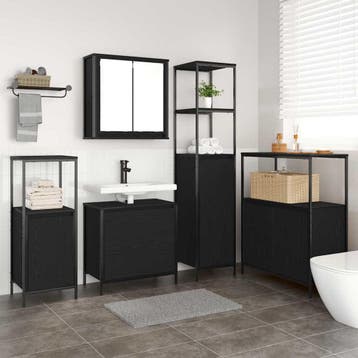 vidaXL Badkamermeubel Set 5 st Zwart 36 x 35 x 165 cm, Verzenden, Nieuw