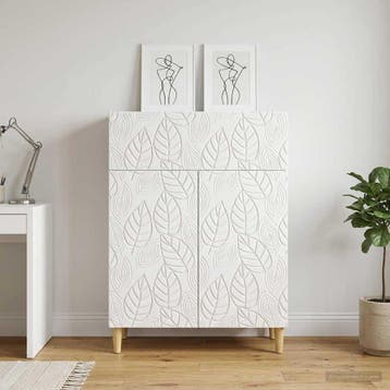 vidaXL Dressoir Hoogglans Wit 66 x 34,5 x 90 cm Bewerkt hout, Huis en Inrichting, Verzenden, Nieuw