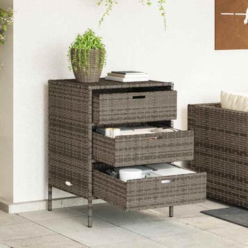 vidaXL Tuinkast 55x59x80 cm poly rattan grijs, Verzenden