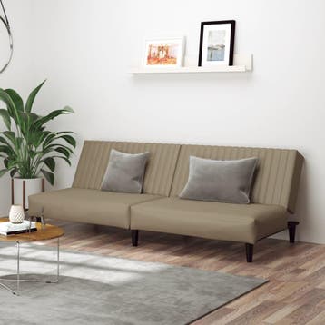 vidaXL Slaapbank / zetel 2-zits kunstleer cappuccinokleurig, Huis en Inrichting, Zetels | Zetels, Verzenden, Nieuw