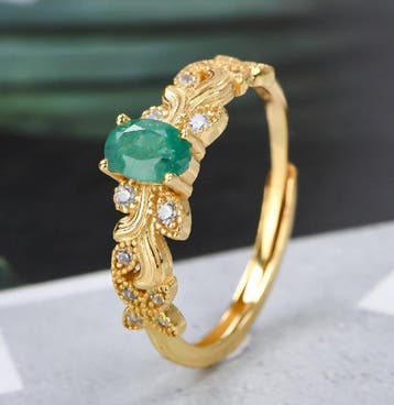 Zonder minimumprijs - Ring - 18 karaat Geel goud, Zilver,, Nieuw