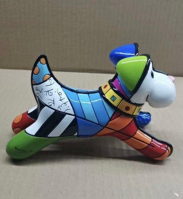 Romero Britto Pop Art Dog Figurine