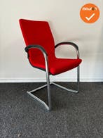Ahrend 230 vergaderstoel - chrome frame - Rode stoffering me, Vergader- of Presentatieruimte, Ophalen of Verzenden, Gebruikt, Stoel