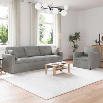 vidaXL bank / zetelstel 2 st Lichtgrijs Fluweel, Verzenden, Nieuw