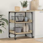 vidaXL Keuken Trolley Sonoma Eik 60 x 41 x 80,5 cm Bewerkt, Verzenden, Nieuw