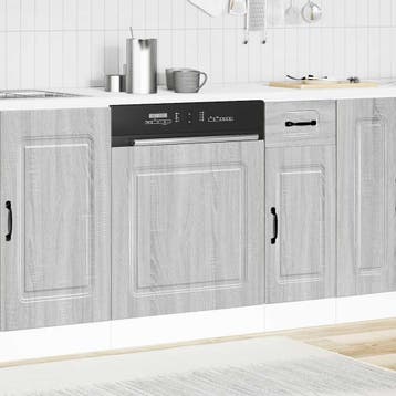 vidaXL Vaatwaspaneel Kalmar 60x1,5x57 cm bewerkt hout grijs, Verzenden, Nieuw