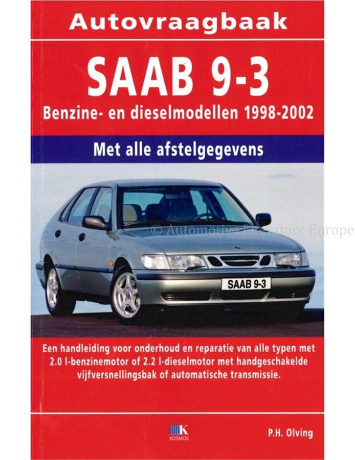 1998 - 2002 SAAB 9-3 BENZINE / DIESEL VRAAGBAAK NEDERLANDS, Autos : Divers, Modes d'emploi & Notices d'utilisation, Enlèvement ou Envoi