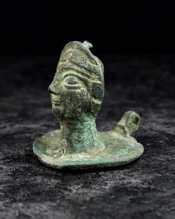 Oud-Romeins, Keizerrijk Brons Buste van een jeugdige, Antiek en Kunst