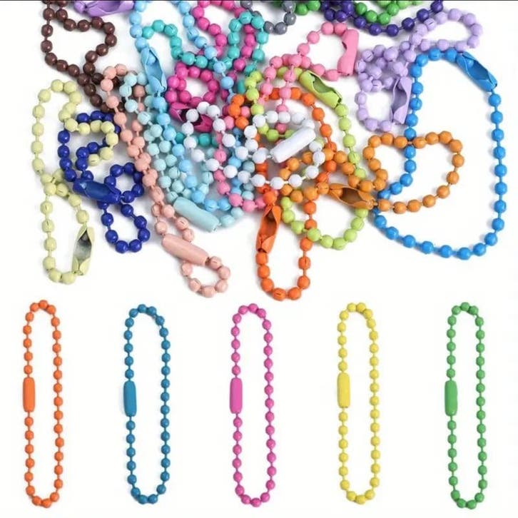 Sleutelringen gekleurd - 50 stuks - bolletjesketting - ba..., Bijoux, Sacs & Beauté, Bracelets à breloques, Enlèvement ou Envoi