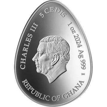 Ghana. 5 cedis 2024 Svitanok - Ukrainian Pysanka 1 oz