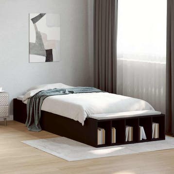 vidaXL Bedframe bewerkt hout zwart 100x200 cm, Verzenden, Nieuw
