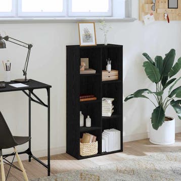 vidaXL Boekenkast 7-laags 50 x 25 x 102 cm Zwart Eiken, Verzenden, Nieuw