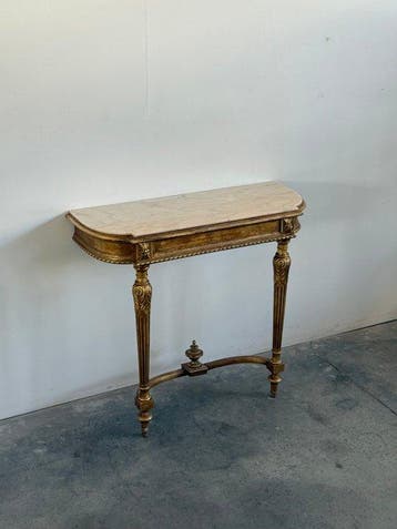 Console - Bois, Marbre - style Louis XVI, Antiquités & Art