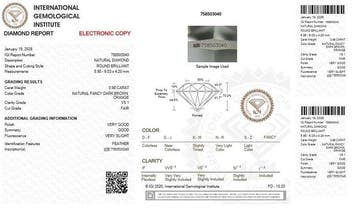 1 pcs Diamant (Couleur naturelle) - 0.98 ct - Rond - Fancy, Nieuw
