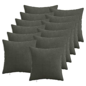 vidaXL Kussensloop 12 pcs HEERLEN Antracietkleurig 45 x 45, Verzenden