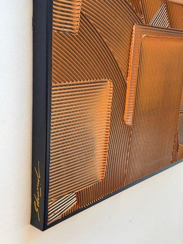 Sarah Schwarzl - Frequency BRONZE ON INDIGO (Frame included)