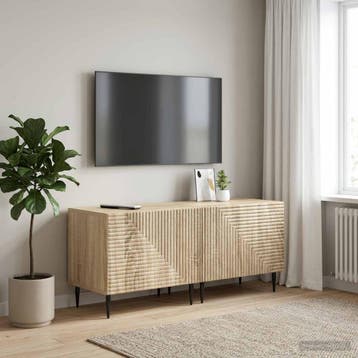 vidaXL Tv-meubel Sonoma Eiken Bewerkt hout, Verzenden, Nieuw
