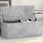 vidaXL Opbergbox 90x35x35 cm bewerkt hout betongrijs, Verzenden
