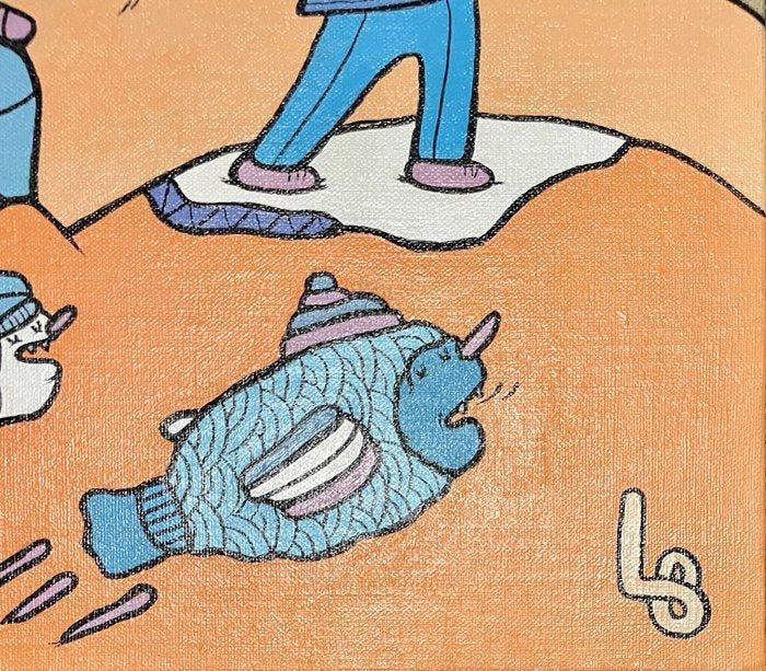 Franse school (XX) - Scène animée, Antiquités & Art, Art | Peinture | Classique