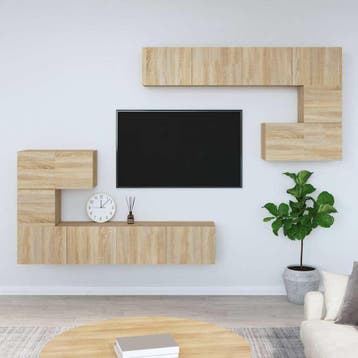 vidaXL Tv-wandmeubel bewerkt hout sonoma eikenkleurig, Verzenden