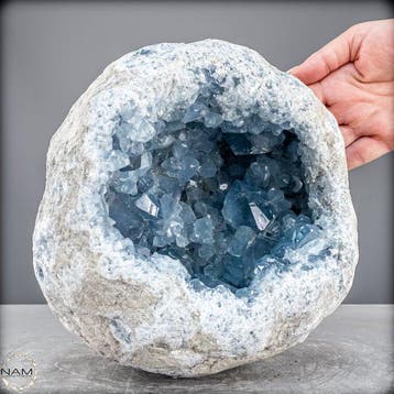 Celestine Druse – Hemel op Aarde in kristalvorm Geode-