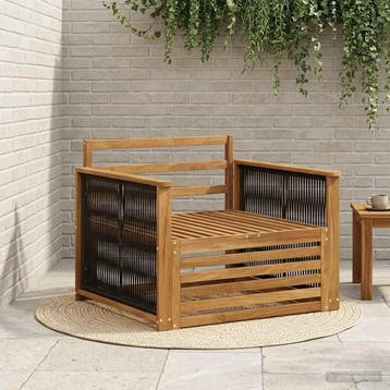 vidaXL Buiten Midden Sofa Naturel, Verzenden, Nieuw