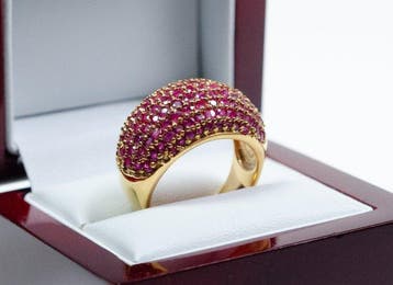 Zonder minimumprijs - Ring - 925 zilver - 4.50 ct robijnen