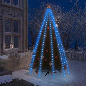 vidaXL Kerstboomverlichting met 250 LEDs blauw net 250 cm, Verzenden