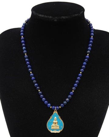 Lapis lazuli - Ketting van de Overwinnende Boeddha -