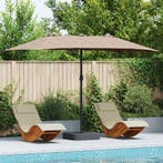 vidaXL Tuinparasol Taupe 385 x 209 x 244 cm Polyester en, Verzenden, Nieuw