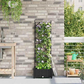 vidaXL Plantenbak Zwart 40 x 40 x 125,5 cm PP, Verzenden, Nieuw