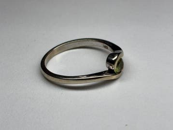 Ring - 18 karaat Witgoud - 0.30ct. tw. Olivijn, Bijoux, Sacs & Beauté, Bagues
