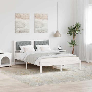 vidaXL Bedframe Lichtgrijs 140 x 200 cm Massief grenenhout, Verzenden, Nieuw