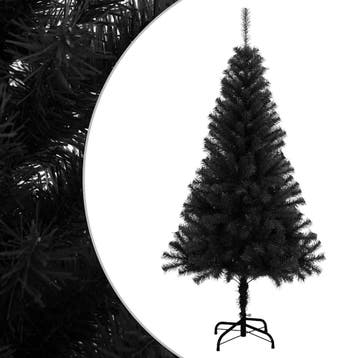 vidaXL Kunstkerstboom met standaard 150 cm PVC zwart, Verzenden