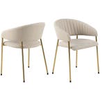 De Rebellenclub Forres Eetkamerstoel - Set Van 2 - Beige -, Verzenden, Zo goed als nieuw