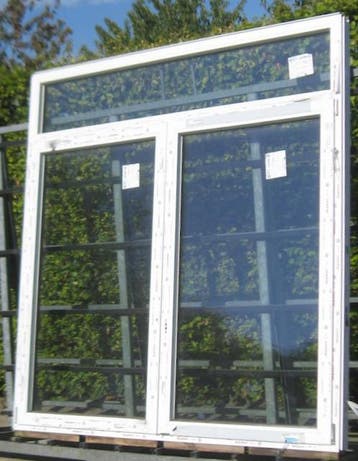 pvc raam , chassis , venster 212 x 221 wit / zwart ral 9005, Ophalen of Verzenden, Raamkozijn