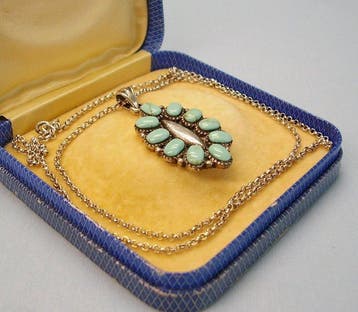 Zonder minimumprijs - Hanger Zilver - 12.00ct. tw. Turquoise