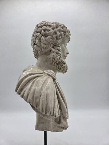 sculptuur, Busto di Lucio Vero - 43 cm - marmerpoeder