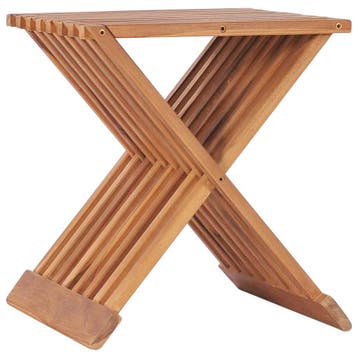 vidaXL Kruk inklapbaar 40x32x45 cm massief teakhout, Verzenden, Nieuw